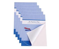 VIZ-PRO Paquete de 5 blocs de papel para Pizarra Rotafolios, A1, blanco, 841 x 594 mm, 25 hojas