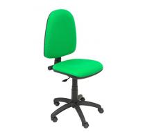 PIQUERAS Y CRESPO Modelo 04CP Silla de oficina ergonómica con mecanismo de contacto permanente y regulable en altura Asiento y respaldo tapizados en tejido BALI color verde
