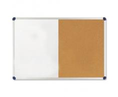 Nobo 1902110 - Pizarra combinada corcho/pared blanca, incluido kit de montaje, 90 x 60 cm