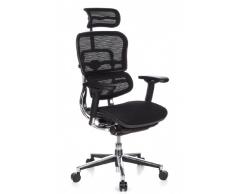 hjh OFFICE 652111 Silla de Oficina ERGOHUMAN Silla Escritorio en Malla Negro, Silla giratoria ergonómica, Reposabrazos Regulables