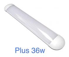 Led Atomant Lámpara Luminaria PLUS. Doble potencia. 60cm. 36w. 3300 Lumenes. Regleta led slim. A+, 36 W, Blanco neutro 4500K, 62 Cm