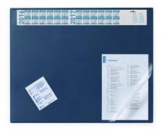 Durable 720407 - Alfombrilla de escritorio (con cubierta transparente y calendario) azul oscuro
