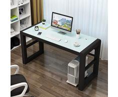 Mesa de ordenador Inicio escritorio de la computadora, escritorio de vidrio templado de escritorio de la computadora portátil escritorio, estructura de metal for el hogar oficina PC de escritorio esta