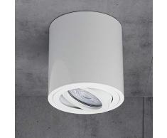 Luminaria de superficie Foco de superficie Luminaria de techo Led Milano GU10 230V [redondo, blanco, giratorio] Lámpara de techo Spotlight Lámpara de techo CUBE Araña de aluminio