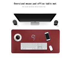 ele ELEOPTION - Alfombrilla de escritorio de piel sintética antideslizante para escritorio, resistente al agua, duradera, para oficina y escuela, color negro+rojo 90cm*45cm