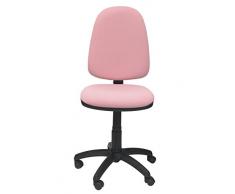 Piqueras y Crespo 04CP - Silla de Oficina ergonómica, Asiento y Respaldo tapizados en Tejido Bali, Color Rosa pálido