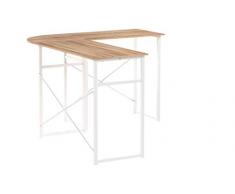 E-starain Mesa de Ordenador Escritorio en Forma de L para Computadora de Escritorio de Esquina Mesa de Trabajo para Oficina con MDF Metal Roble 40x63 + 40 * 83 (LxW) 72.5 (H) XDGMZ24hei