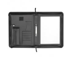 Herlitz 5541636 - Carpeta para conferencias con cremallera, (A4, color negro, cuero artificial), color negro