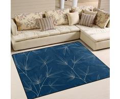 Yibaihe Alfombra de bambú sin costuras con estampado de área grande, ligera, antideslizante, antiestática, resistente al agua, alfombra para salón, dormitorio, hogar, terraza patio, 160 x 122 cm, 100% poliéster, multicolor,