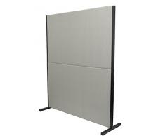PIQUERAS Y CRESPO Modelo Valdeganga - Biombo separador para oficinas y centros de trabajo, desmontable y con estructura de color negro - Tapizado en tejido BALI color gris claro