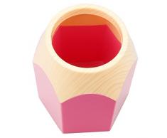 JUNGEN Portalápices de niños con Diseño de forma del lápiz Soporte para bolígrafo portalápices Organizador de escritorio Rosa 6,5 x 10,5 x 8.7 cm