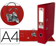 ARCHIVADOR DE PALANCA LIDERPAPEL A4 DOCUMENTA FORRADO PVC CON RADO LOMO 75MM ROJO COMPRESOR METALICO