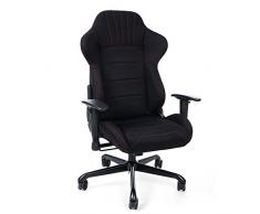 SONGMICS Racing Silla, Silla de Oficina Ergonómica, para Los Jugadores de PC Gamer Negro RCG04B