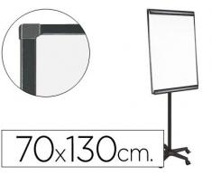 Pizarra blanca movil con ruedas Q-connect para conferencias tablero lacado blanco 70x130 cm