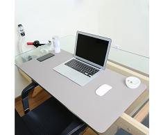 Alfombrilla de escritorio grande, impermeable, de piel sintética, para ratón y otros accesorios, suave, para la oficina y el hogar, rectangular, color gris S