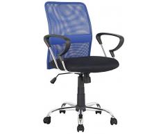 La Silla Española Salamanca Oficina sin Reposacabezas, Piel_sintética, Azul, 51.50x113x63.50 cm