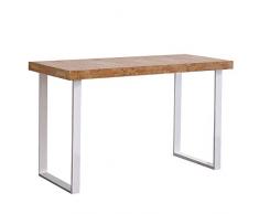 Adec - Natural, Mesa de Estudio, Escritorio o despacho, Mesa de Oficina Color Roble Salvaje y Blanco, Medidas: 120 x 60 x 73 cm de Alto