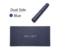 Almohadilla de escritorio de doble cara, alfombrilla de escritorio de oficina, resistente al agua, accesorios de protector de escritorio de cuero de PU para oficina y decoración del hogar