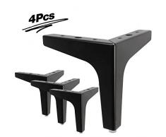 Pies De Muebles De Metal, 4 Piezas Patas De Mesa De Triángulo De Metal De Metal Pies De Armario Reemplazo De Bricolaje Para Gabinete Sofá Estante De Sofá (7/ 17.5cm,Negro)