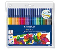 Staedtler Noris Club - Paquete de 20 rotuladores de punta fina, colores surtidos