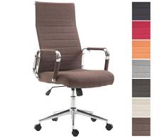 CLP Silla De Oficina Kolumbus En Tela I Silla De Escritoria Ergonómica & con Ruedas I Silla Ejecutiva con Altura Regulable & Giratoria I Color: Marrón