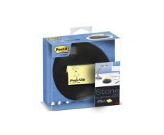 Post-It PBL-B1Y - Dispensador de notas , diseño de piedra, con 1 paquete de notas, color negro
