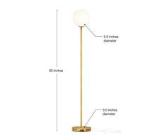 Lámparas de pie Vidrio esmerilado del globo LED Lámpara de pie - Mediados de siglo moderno, lámpara de pie for salas de estar - Luz poste alto for el dormitorio y oficina - LED Lámparas de pie
