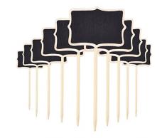 ROSENICE 10 unids Mini Pizarras de Número Señales de Tablero de Mesa Signos de Mensajes para Boda Fiesta