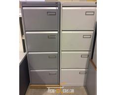 ARCHIVADOR METALICO PLATA DE 4 CAJONES BISLEY PSF4