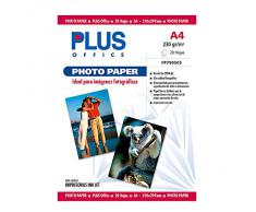 Plus Office Photo Paper - Papel fotográfico, 2880 dpi, paquete 20 hojas, A4