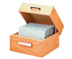 Han 507 - Archivador de fichas tamaño A7 50 x 250 x 110 mm color madera