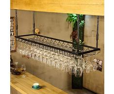 JHGJBJ Soportes para Copas Sostenedor del Vidrio de Vino Sostenedor del cubilete Colgando Estante del Vidrio de Vino Bar Escritorio Bar Club (Color : Negro, Tamaño : 60 * 35cm)