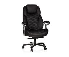 hjh OFFICE 738020 Silla giratoria XXL PULLMANN Piel sintética Negro, Silla de Oficina Acolchada, soporta hasta 180 kg, cómodo, Respaldo Alto