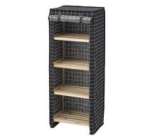 Jcnfa-Estante Armario Sencillo De Madera Maciza, Estante De Almacenamiento A Prueba De Polvo Multifuncional, Lavable, Persiana Enrollable Velcro, Algodón Grueso Y Lino, 2 Colores.