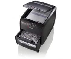 Rexel Auto+ 60X - Destructora de papel con alimentación automática (corte en confeti, cuchilla autolimpiable, 15 litros), color negro