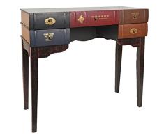 ts-ideen Escritorio Mesa de Trabajo en Forma de Libro para salón, de diseño Vintage, estantería de Madera pícea