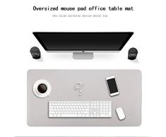 Jian Ya Na - Alfombrilla para ratón de Piel sintética Resistente al Agua, para Escribir, la Oficina y el hogar, Ultrafina de 2 mm (90 x 45 cm, Gray + Silver)