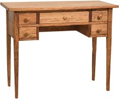 Biscottini Mesa de Escritorio de Secretario de Madera Natural Acabado Cal sólido 100 x 48 x 80 cm