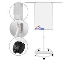 Rotafolio - 60x90cm, Marco de Aluminio, Altura Ajustable, Brazos Extensibles, Base Circular - Pizarra Magnética con Ruedas, Tablero de Notas Magnético, Pizarra Blanca con Soporte, Flipchart