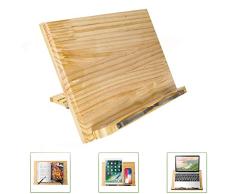 Lenhart - Atril de madera para libros (portátil, iPad, libro, libro de cocina, soporte de música)