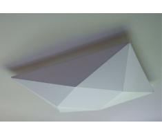 Olé by Fm Iluminación - Lámpara de techo plafón Polaris 42x42 con estructura metálica y tela elástica, color Blanco