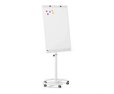 Fromm & Starck Soporte Rotafolio Flipchart Magnético STAR_MFCM_02 (Color: plateado/blanco, Altura regulable: 130-190 cm, 5 ruedas, 70 x 100 cm)