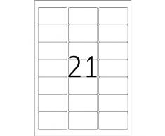 HERMA 4677 - Etiqueta para dirección (Color blanco, Papel, Laser/Inyección de tinta, Mate, Permanent, Rounded rectangle)