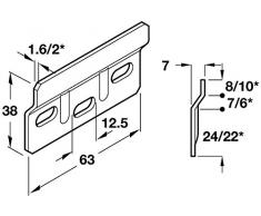 Armario colgador de pared placa acero resistente placa trasera 10 unidades D027