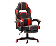 IntimaTe WM Heart Silla Gaming Silla Ergonómica para Gamers Oficina Silla con Reposapiés Plegable, Cojín Lumbar Comfortable para Trabajo y Siesta, Carga Máxima 150kg(Rojo)