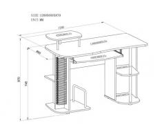 SixBros. Mesa de ordenador Arce- S-104/1127 - MDF color arce