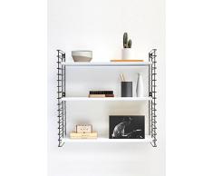 Metaltex Libro- Estantería Modular de 3 Estantes, 70x21x68cm, Blanco
