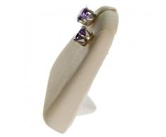 Exposición para expositor de pendientes, diseño de imitación de piel, función atril, 4 cm, color marfil