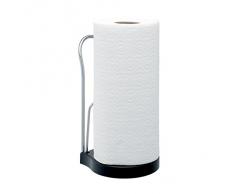 Brabantia 493546 - Portarrollos de pie para Papel de Cocina, Acero Brillante, Color Gris y Negro