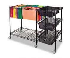 advantusâ ® Carro de archivo con cajones, 38 - 1/2 W X15 - 1/4d x 24h, Negro por ADVANTUS